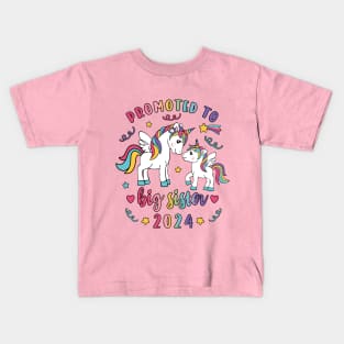 Big Sister Promoted To Big Sister 2024 Girls Gift Kids T-Shirt